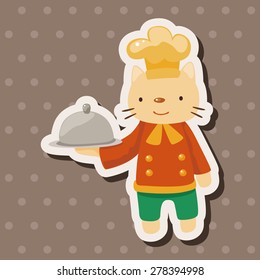 animal cat chef cartoon theme elements