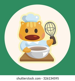 animal cat chef cartoon theme elements