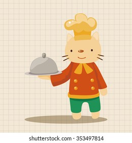 animal cat chef cartoon theme elements