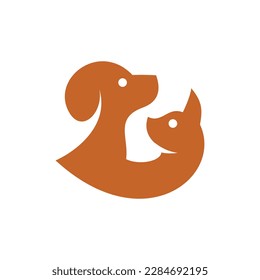 Animal cat and dog head unique simple logo