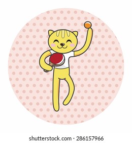 Animal cat doing sports cartoon theme elements