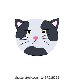 animal cat face cartoon. kitten happy, funny head, kitty tabby animal cat face sign. isolated symbol vector illustration