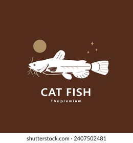 animal cat fish natural logo vector icon silhouette retro hipster