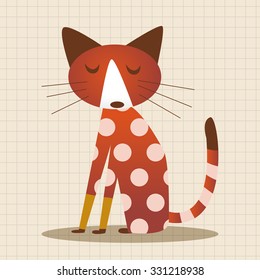 Animal cat flat icon elements, eps10