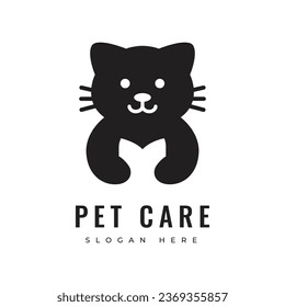 animal cat mammal character pet shop veteranian logo design vector graphic illustration