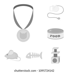 An animal cat monochrome icons in set collection for design. Caring for a cat vector symbol stock web illustration.