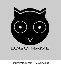 Logotipo de vectores de diseño de gatos y búhos