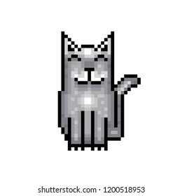 Animal cat pixel look icon, vector illustration, isolated on white