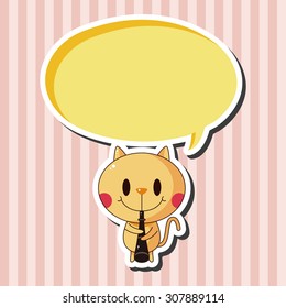 animal cat playing instrument cartoon theme elements