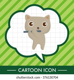 animal cat playing instrument cartoon theme elements