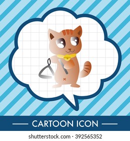 animal cat playing instrument cartoon theme elements