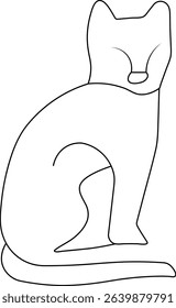 Animal cat silhouette in a chair vector illustration, cat and mouse cartoon drawing, cat outline sketch
