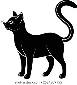 animal, cat, silhouette, pet, icon, black, isolated, cute, design, symbol, vector, illustration, kitten, kitty, mammal, graphic, domestic, tail, drawing, element, sign, feline, breed, collection, 