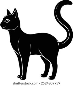 animal, cat, silhouette, pet, icon, black, isolated, cute, design, symbol, vector, illustration, kitten, kitty, mammal, graphic, domestic, tail, drawing, element, sign, feline, breed, collection, 