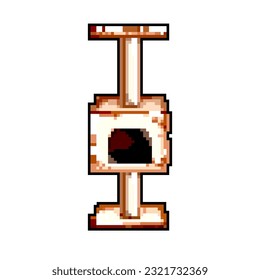 animal cat tree game pixel art retro vector. bit animal cat tree. old vintage illustration