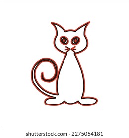 diseño de logotipo vectorial de gato animal 