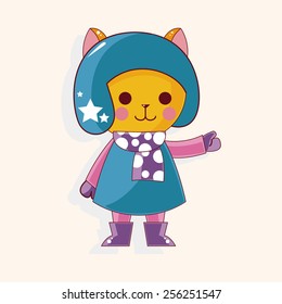animal cat winter cartoon theme elements