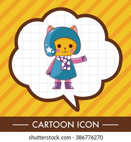 animal cat winter cartoon theme elements