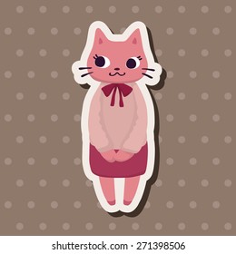animal cat worker cartoon theme elements