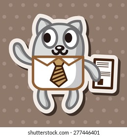 animal cat worker cartoon theme elements