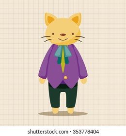 animal cat worker cartoon theme elements