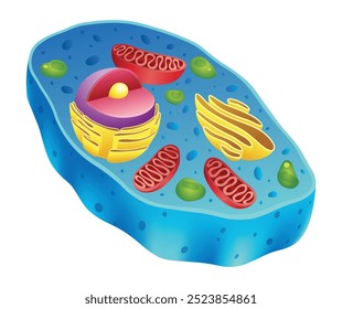 Animal cell anatomy infographics with detailed educative diagram and labelled elements realistic vector illustration