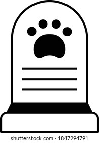 Animal Cemetry Concept, Pet Funeral Vector Icon Design, Cat and Dogs accessories Symbol on White Background
