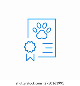 animal certificate icon sign vector