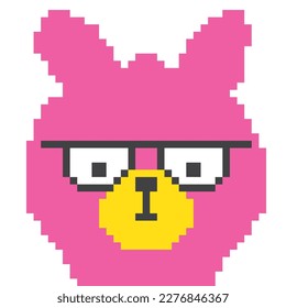 Tiercharakter Alpaca oder Lama. Farbige, einfache Pixelvektorgrafik. Moderner, trendiger Druck auf T-Shirt für Erwachsene und Kinder. Digitale Kryptokunst im Videospiel der 80er Jahre 