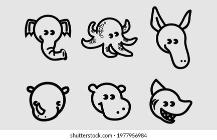 animal character chubby collection vector