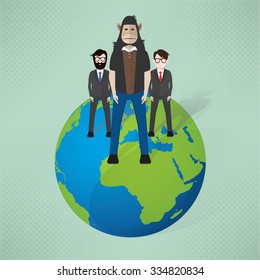 Animal character concept,businessman design,clean vector