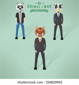 Animal character concept,businessman design,clean vector