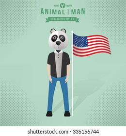Animal character concept,businessman design,clean vector