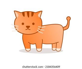 Animal character, cute little cat in orange