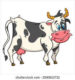 Animal Character Funny Cow Cartoon Style Stock Vector (Royalty Free ...