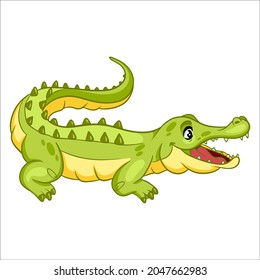 Animal character funny crocodile in cartoon style. Children's illustration. Vector illustration for design and decoration.