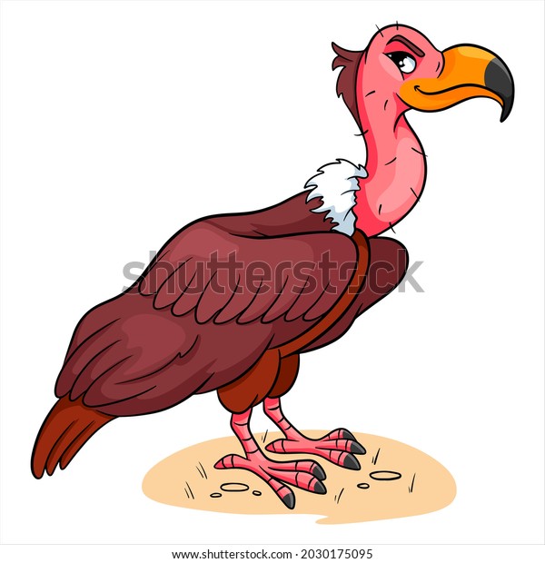 Animal Character Funny Vulture Cartoon Style Stock Vector (Royalty Free ...