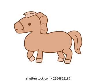 Animal character, Horse cartoon vector, sticker