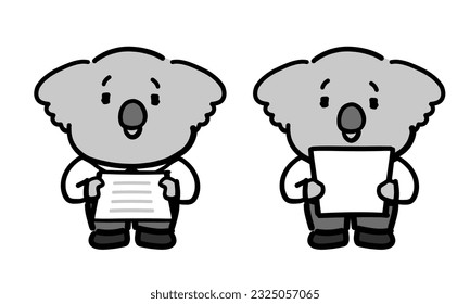 Animal character illustration doing paperwork.