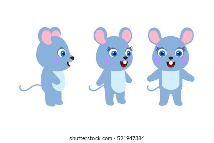 Animal character mouse on white background