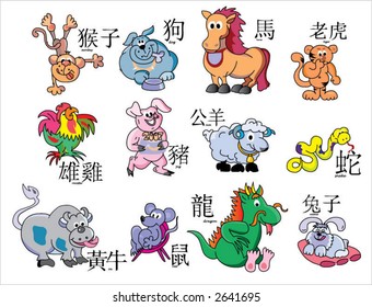 animal characters and symbols (china horoscope)