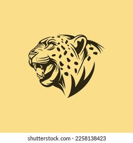 animal cheetah head dangerous illustration design