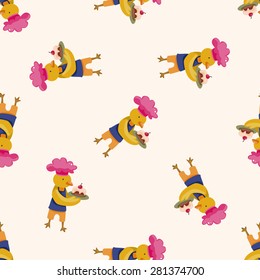 animal chef cartoon , cartoon seamless pattern background
