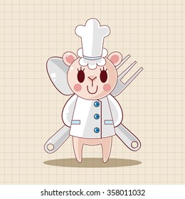 animal chef cartoon theme elements