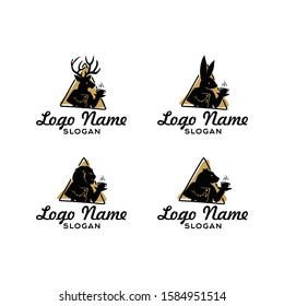 Animal chef man logo vector. professional cook and work activity. mascot or character of food and drink producer. half of fauna head and human body design illustration. Modern Vintage Hand drawn style