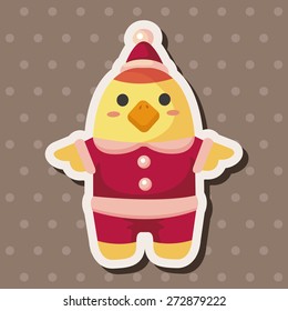 animal chicken cartoon christmas style theme elements