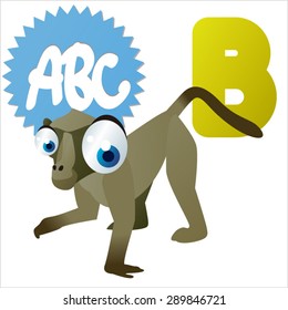 animal children alphabet: B is for Baboon