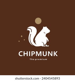 animal chipmunk natural logo vector icon silhouette retro hipster