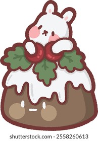 Animal with chocolate cake - bunny