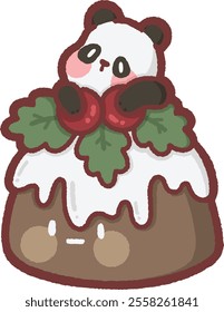 Animal with chocolate cake - panda